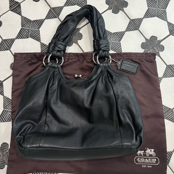 Coach black leather Parker shoulder bag - Picture 1 of 14
